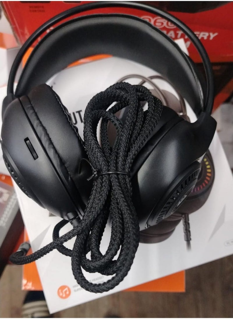 جيرتك سماعة ألعاب HG01 USB خفيفة الوزن - صوت محيطي 7.1 ومحرك 50 مم - إضاءة RGB ملونة - مريحة للعين - ميكروفون قابل للتعديل مع خاصية إلغاء الضوضاء - متوافقة مع الكمبيوتر الشخصي وPS4 | أسود - Image 2
